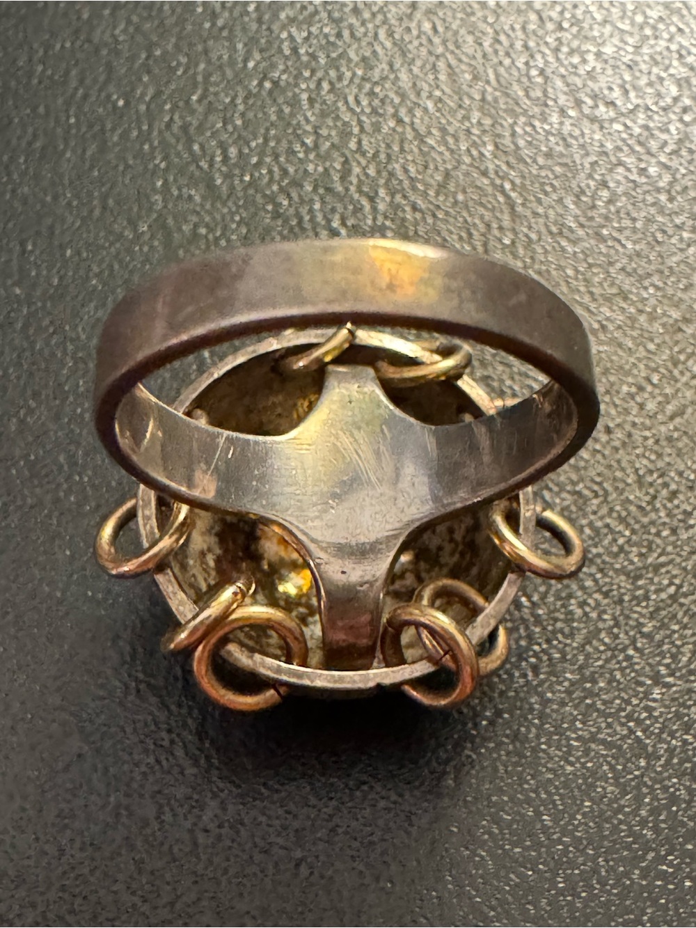 Artisan Sterling Silver & 14K Gold Kinetic Statement Ring – 8.58g - Picture 4 of 10